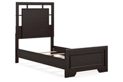 Covetown Dark Brown Twin Panel Bed -  Ashley - DMV Furniture