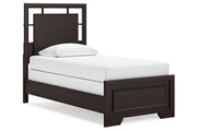 Covetown Dark Brown Twin Panel Bed -  Ashley - DMV Furniture