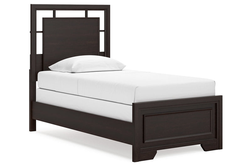 Covetown Dark Brown Twin Panel Bed -  Ashley - DMV Furniture