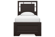 Covetown Dark Brown Twin Panel Bed -  Ashley - DMV Furniture