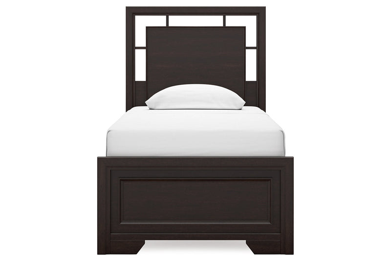 Covetown Dark Brown Twin Panel Bed -  Ashley - DMV Furniture