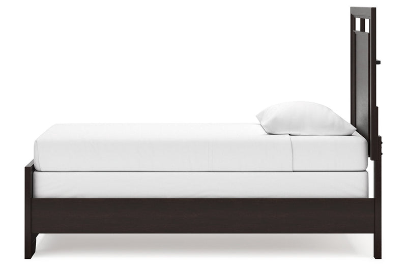Covetown Dark Brown Twin Panel Bed -  Ashley - DMV Furniture