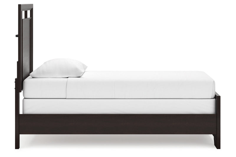 Covetown Dark Brown Twin Panel Bed -  Ashley - DMV Furniture
