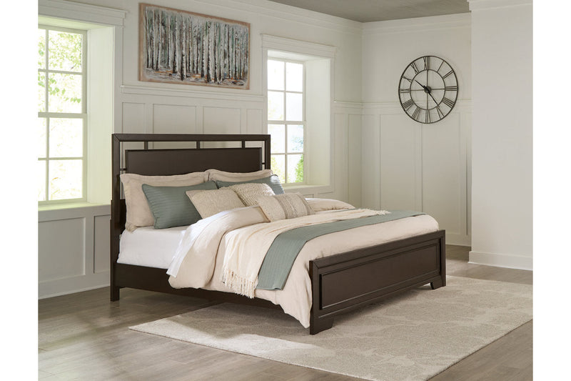 Covetown Dark Brown California King Panel Bed -  Ashley - DMV Furniture