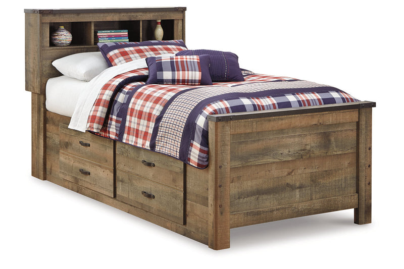 Trinell Brown Twin Bookcase Bed with 2 Storage Drawers from Ashley - DMV Furniture