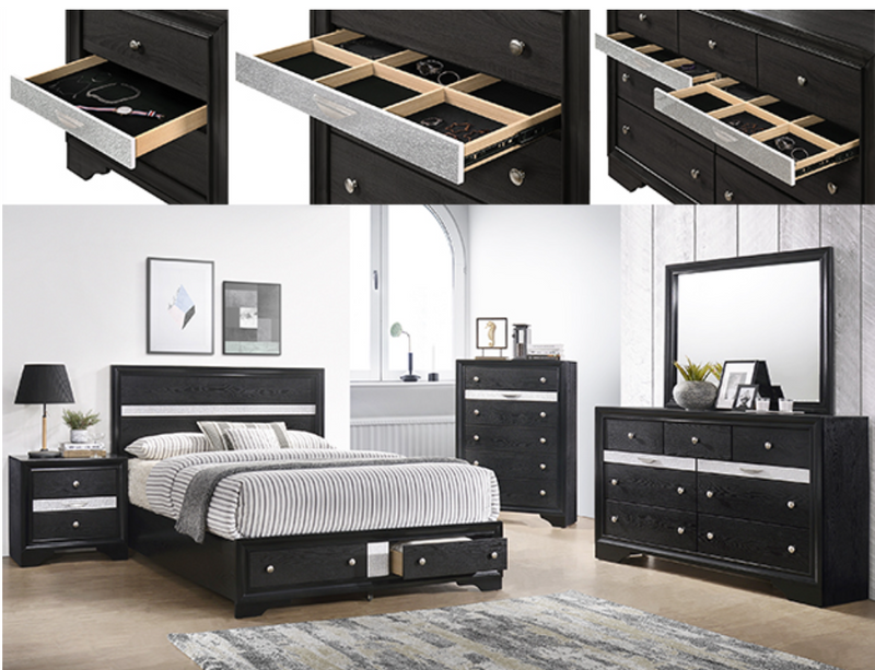Regata Black/Silver Bed
