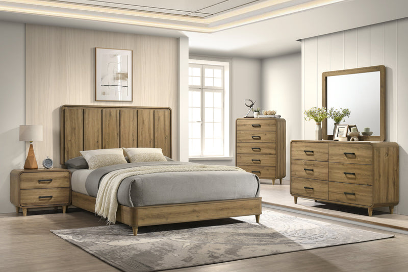 Nyomi Light Brown Queen Panel Bed from Crown Mark - DMV Furniture