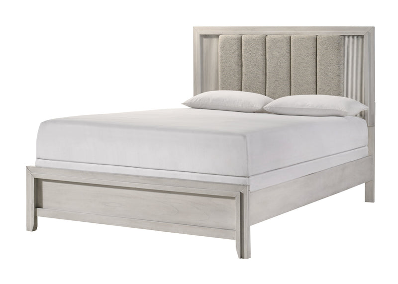 Carlton White Mist Upholstered King Bed from Crown Mark - DMV Furniture
