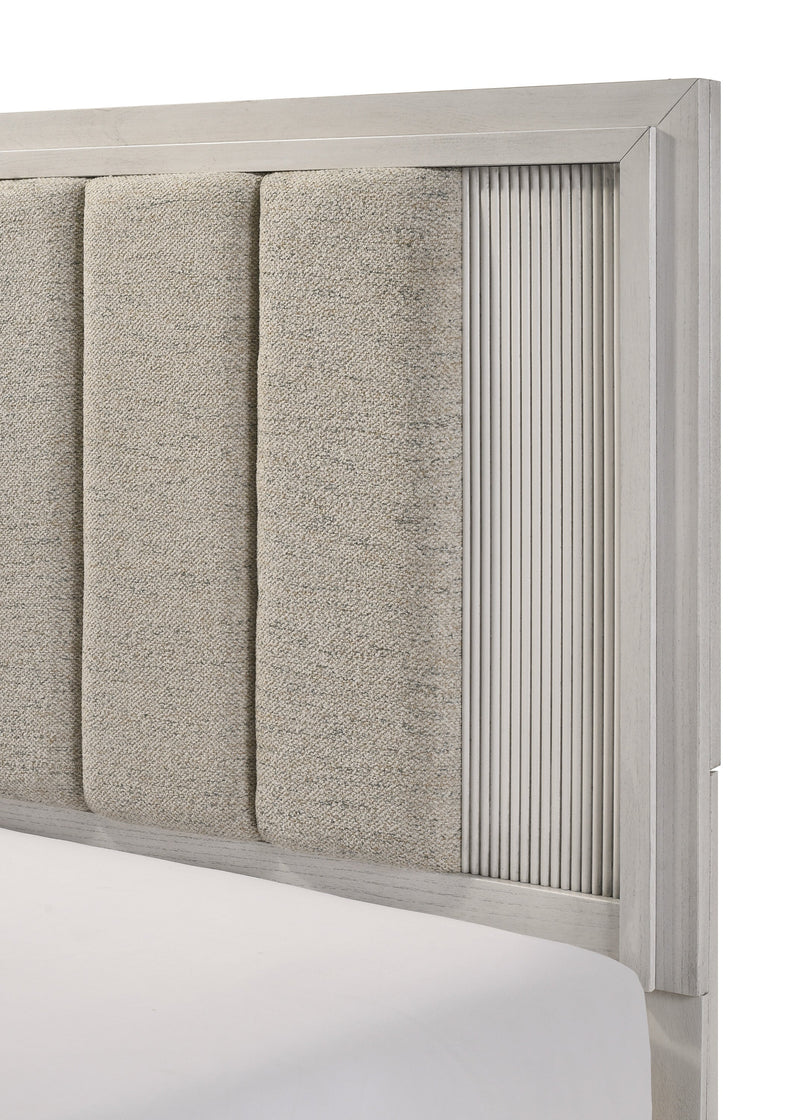 Carlton White Mist Upholstered King Bed from Crown Mark - DMV Furniture