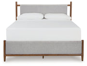 Lyncott Brown California King Upholstered Bed with Mirrored Dresser from Ashley - DMV Furniture