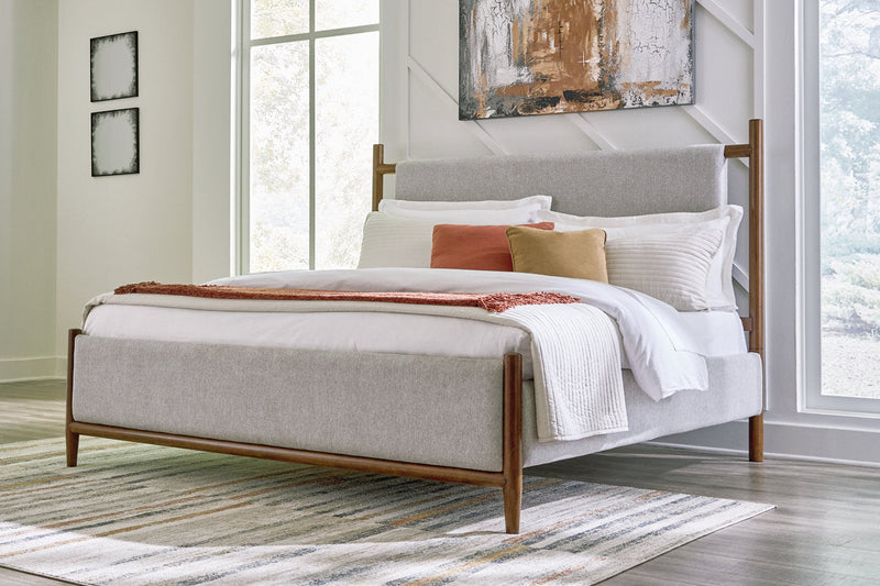 Lyncott Brown California King Upholstered Bed from Ashley - DMV Furniture