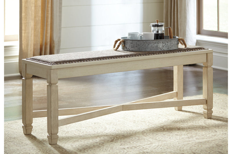 Bolanburg Antique White Dining Table with 4 Chairs and Bench -  Ashley - DMV Furniture
