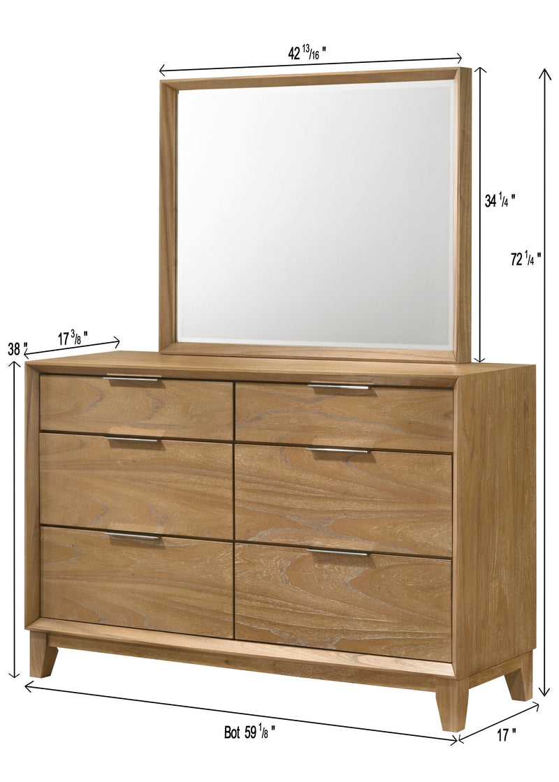 Florian Natural Wood Upholstered Storage Bedroom Set from Crown Mark - DMV Furniture