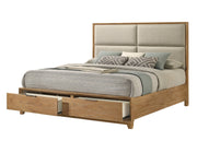 Florian Natural Wood Upholstered Storage Bedroom Set from Crown Mark - DMV Furniture