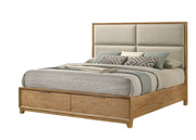 Florian Natural Wood Upholstered Storage Bedroom Set from Crown Mark - DMV Furniture