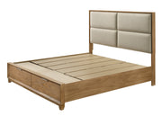 Florian Natural Wood Upholstered Storage Bedroom Set from Crown Mark - DMV Furniture