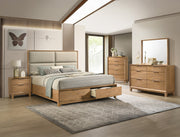 Florian Natural Wood Upholstered Storage Bedroom Set from Crown Mark - DMV Furniture