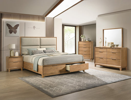 Florian Natural Wood Upholstered Storage Bedroom Set from Crown Mark - DMV Furniture