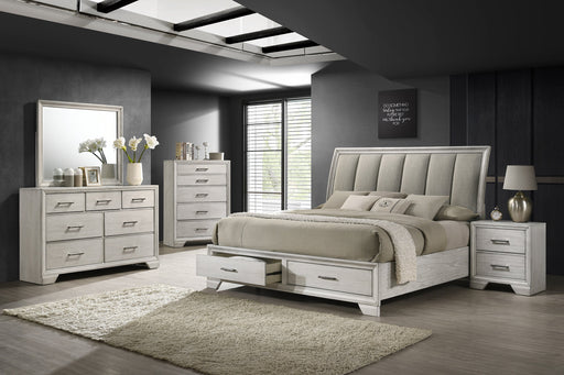 Jaymes White Mist Footboard Storage Platform Bedroom Set from Crown Mark - DMV Furniture
