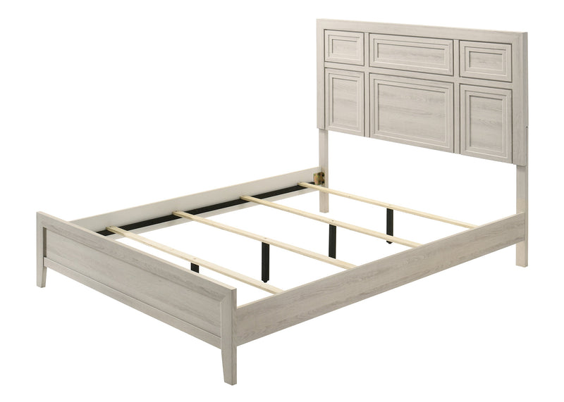 Lorraine Antique White Queen Panel Bed from Crown Mark - DMV Furniture
