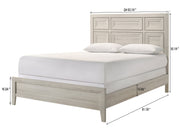 Lorraine Antique White Queen Panel Bed from Crown Mark - DMV Furniture