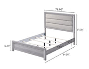 Adelaide Driftwood King Upholstered Panel Bed from Crown Mark - DMV Furniture