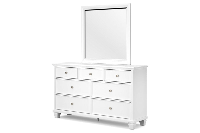 Fortman White Dresser and Mirror -  Ashley - DMV Furniture