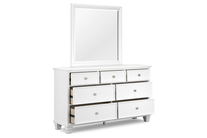 Fortman White Dresser and Mirror -  Ashley - DMV Furniture