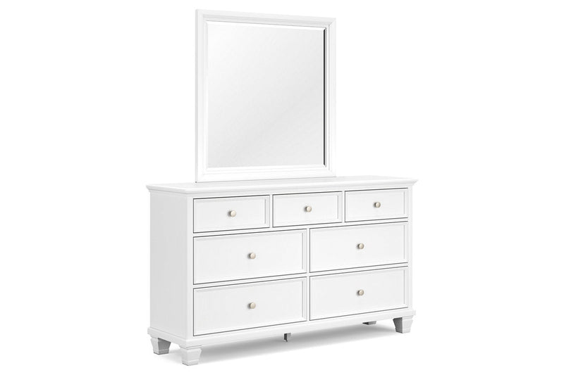 Fortman White Dresser and Mirror -  Ashley - DMV Furniture