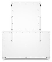 Fortman White California King Panel Bed with Mirrored Dresser from Ashley - DMV Furniture