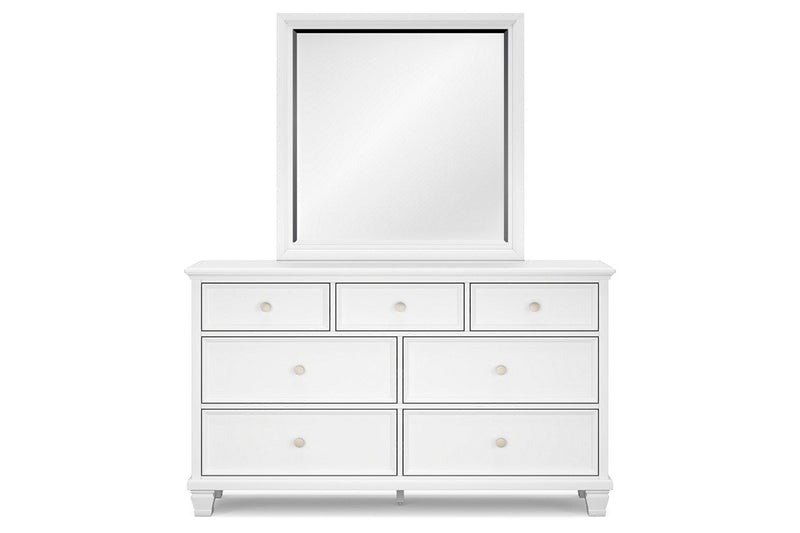 Fortman White Dresser and Mirror -  Ashley - DMV Furniture