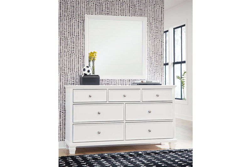 Fortman White Dresser and Mirror -  Ashley - DMV Furniture