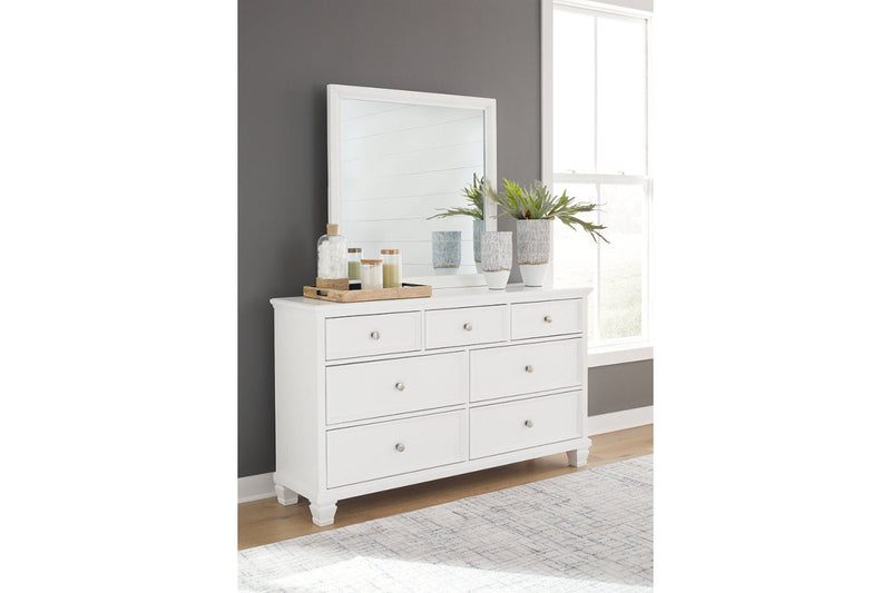 Fortman White Dresser and Mirror -  Ashley - DMV Furniture