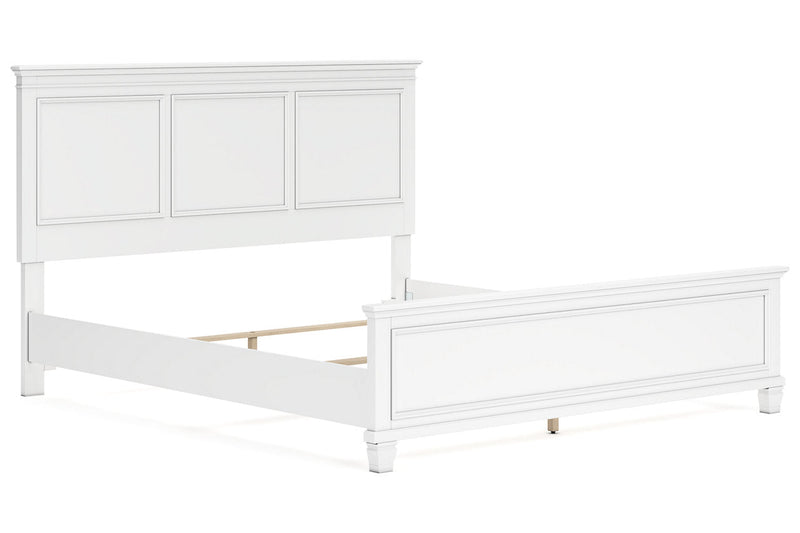 Fortman White California King Panel Bed -  Ashley - DMV Furniture