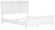 Fortman White California King Panel Bed with Mirrored Dresser from Ashley - DMV Furniture
