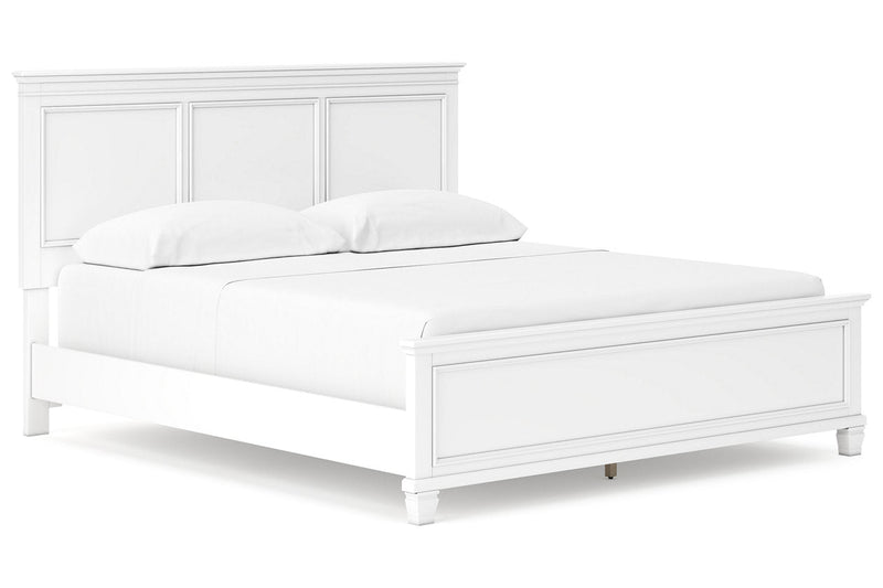 Fortman White California King Panel Bed -  Ashley - DMV Furniture