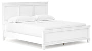 Fortman White California King Panel Bed with Mirrored Dresser from Ashley - DMV Furniture