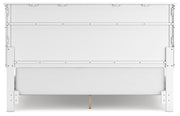 Fortman White California King Panel Bed with Mirrored Dresser from Ashley - DMV Furniture