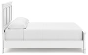 Fortman White California King Panel Bed with Mirrored Dresser from Ashley - DMV Furniture