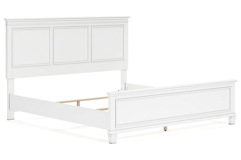Fortman White King Panel Bed -  Ashley - DMV Furniture