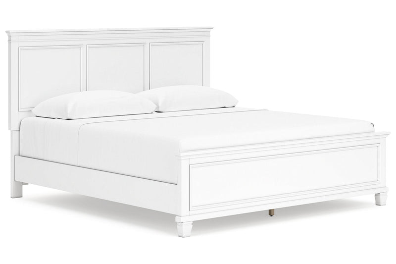 Fortman White King Panel Bed -  Ashley - DMV Furniture