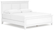 Fortman White King Panel Bed, Dresser, Mirror and Nightstand from Ashley - DMV Furniture