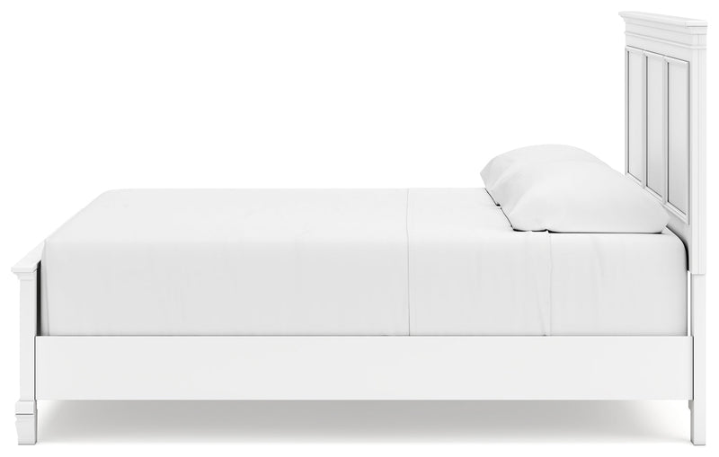 Fortman White King Panel Bed, Dresser, Mirror and Nightstand from Ashley - DMV Furniture