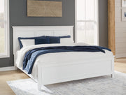 Fortman White California King Panel Bed with Mirrored Dresser from Ashley - DMV Furniture
