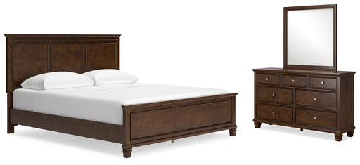Danabrin Brown California King Panel Bed with Mirrored Dresser from Ashley - DMV Furniture