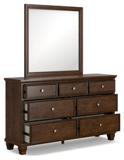 Danabrin Brown Twin Panel Bed with Mirrored Dresser from Ashley - DMV Furniture