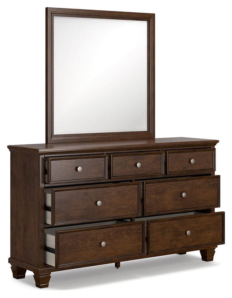 Danabrin Brown Twin Panel Bed with Mirrored Dresser from Ashley - DMV Furniture
