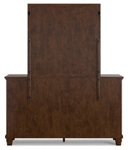 Danabrin Brown California King Panel Bed with Mirrored Dresser from Ashley - DMV Furniture