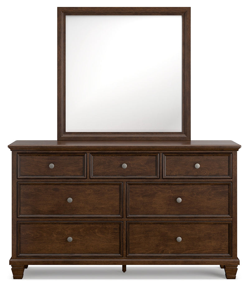 Danabrin Brown Twin Panel Bed with Mirrored Dresser from Ashley - DMV Furniture