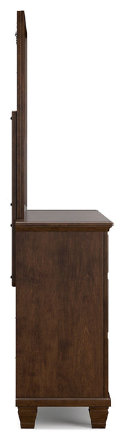 Danabrin Brown California King Panel Bed with Mirrored Dresser from Ashley - DMV Furniture
